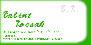 balint kocsak business card
